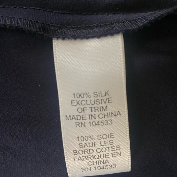 Nannette Lepore Silk Navy Embellished Top - Picture 5 of 6